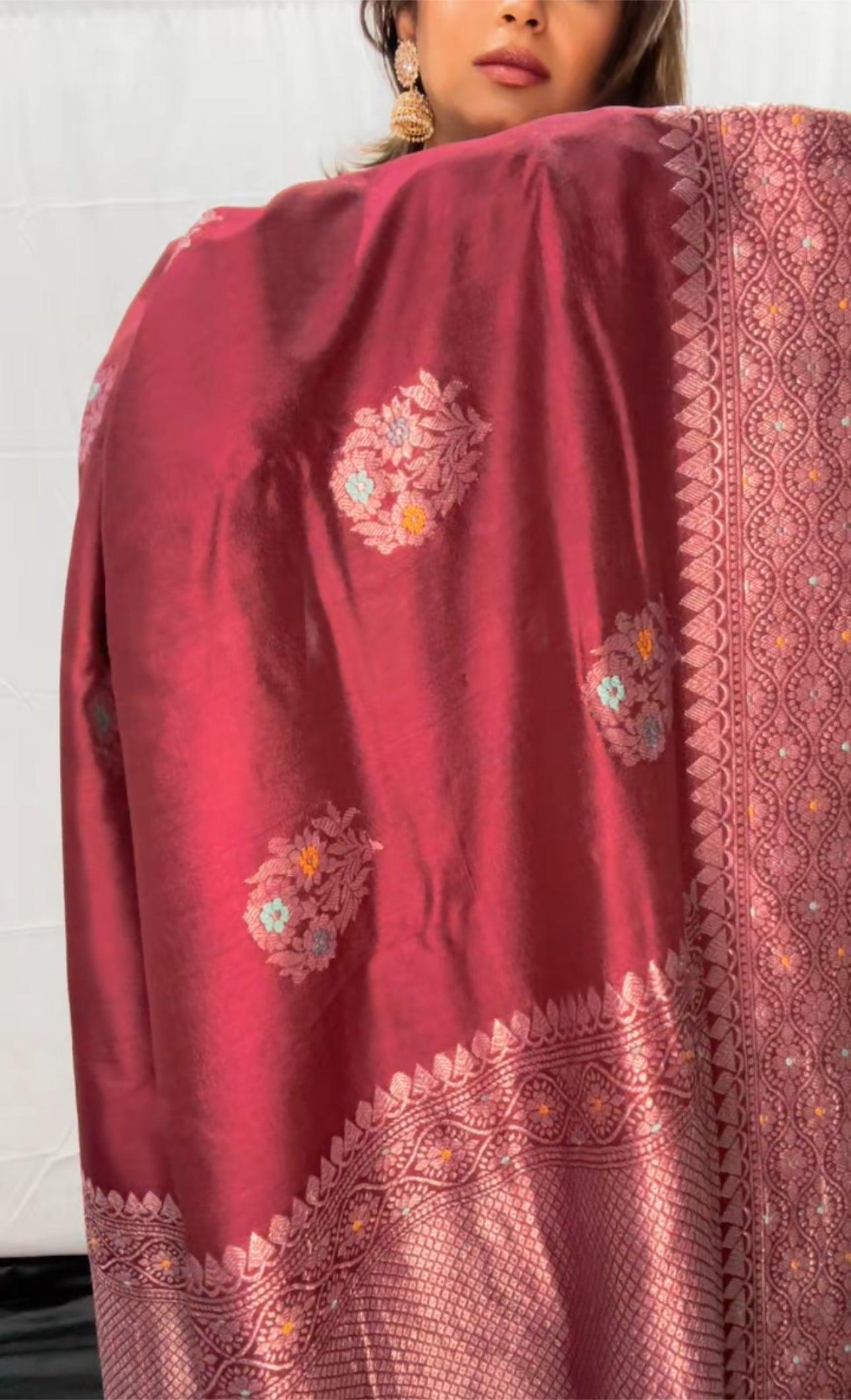 Tussar Georgette Banarasi saree handwoven
