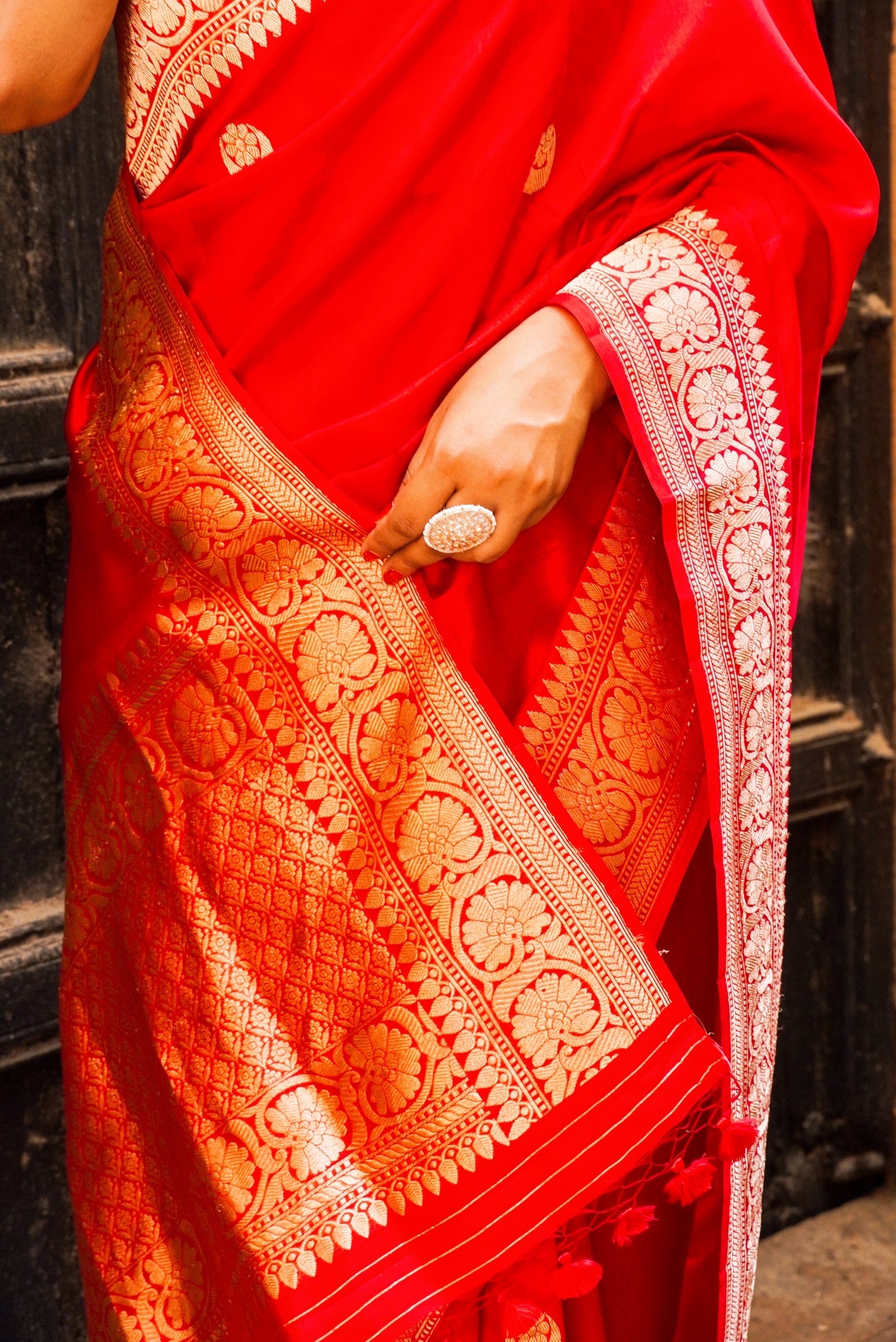 Banarasi Pure Katan by Mashru Silk Handwoven Saree - Kaduwa - Silk Mark - Celebrity Inspired