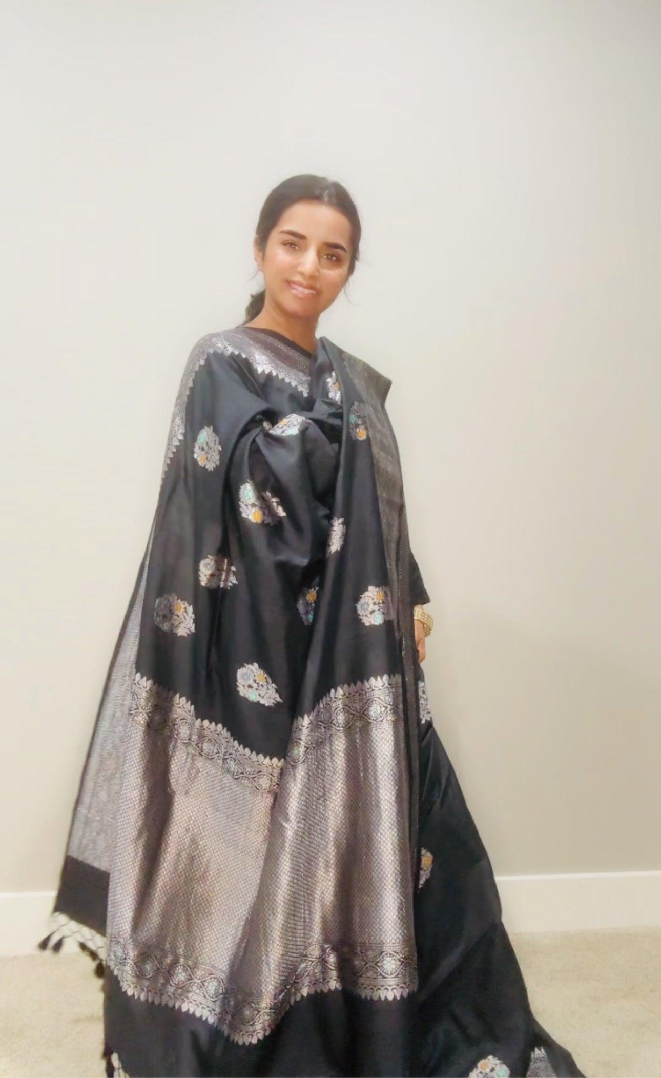 Tussar Georgette Banarasi saree handwoven