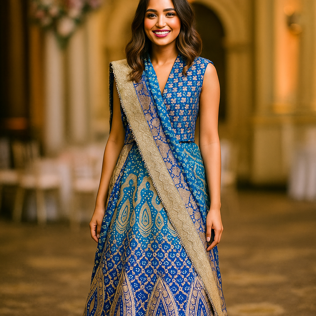 Banarasi Banadhini Georgette Lehanga - Made to order