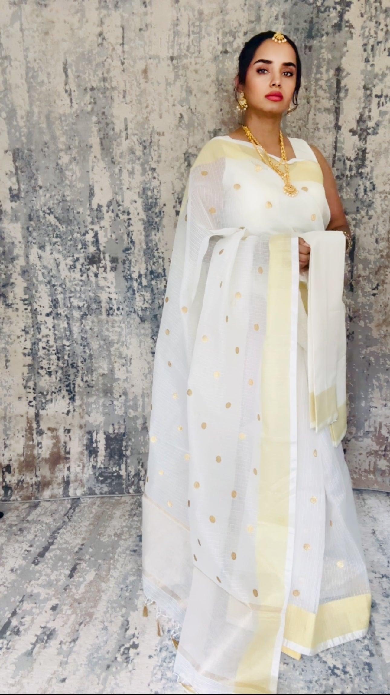Banarasi Kota Check Embroidered Saree