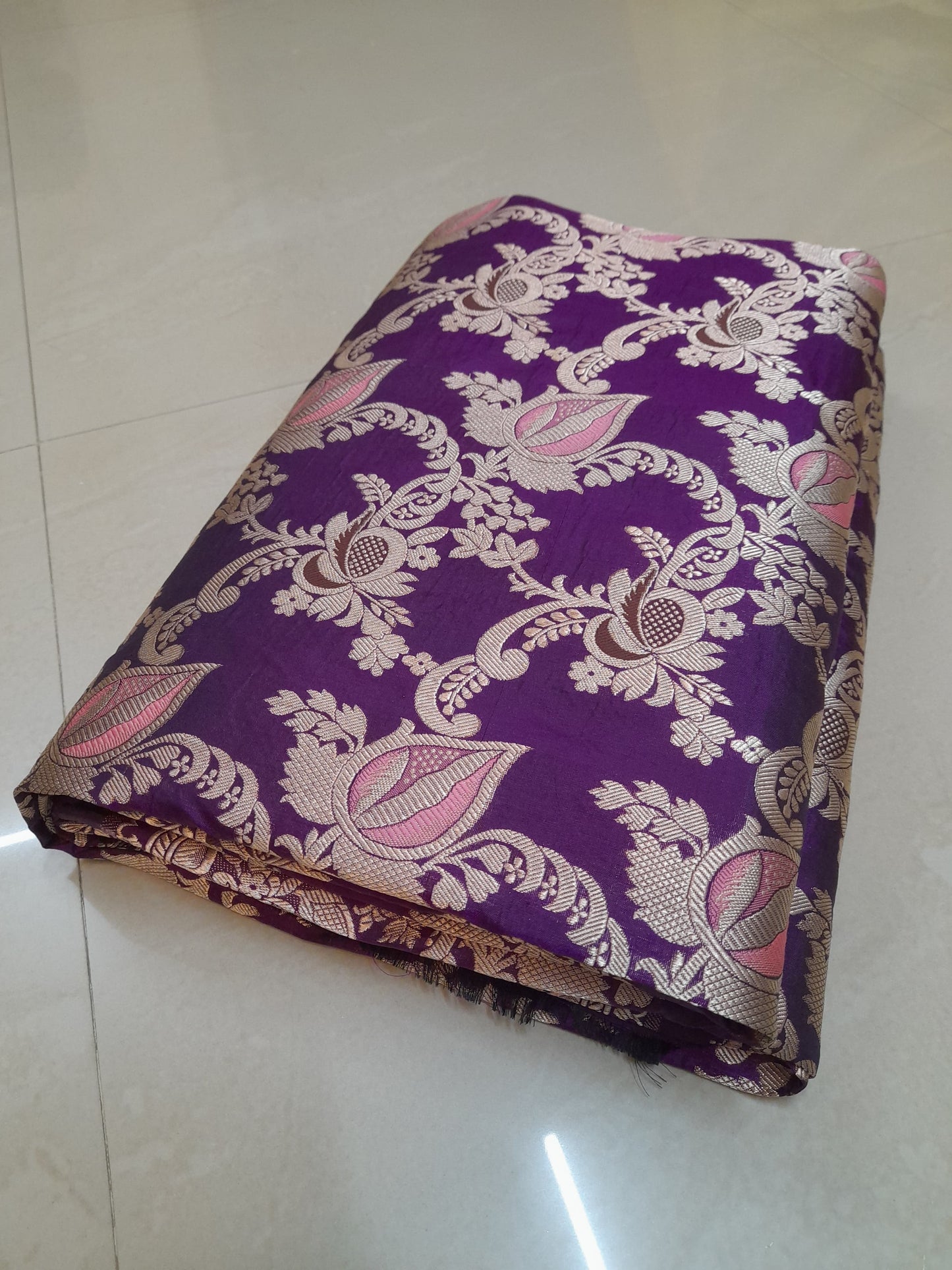 Pure Katan Handwoven Banarasi Saree with Silk Mark - Jaal - Made to order