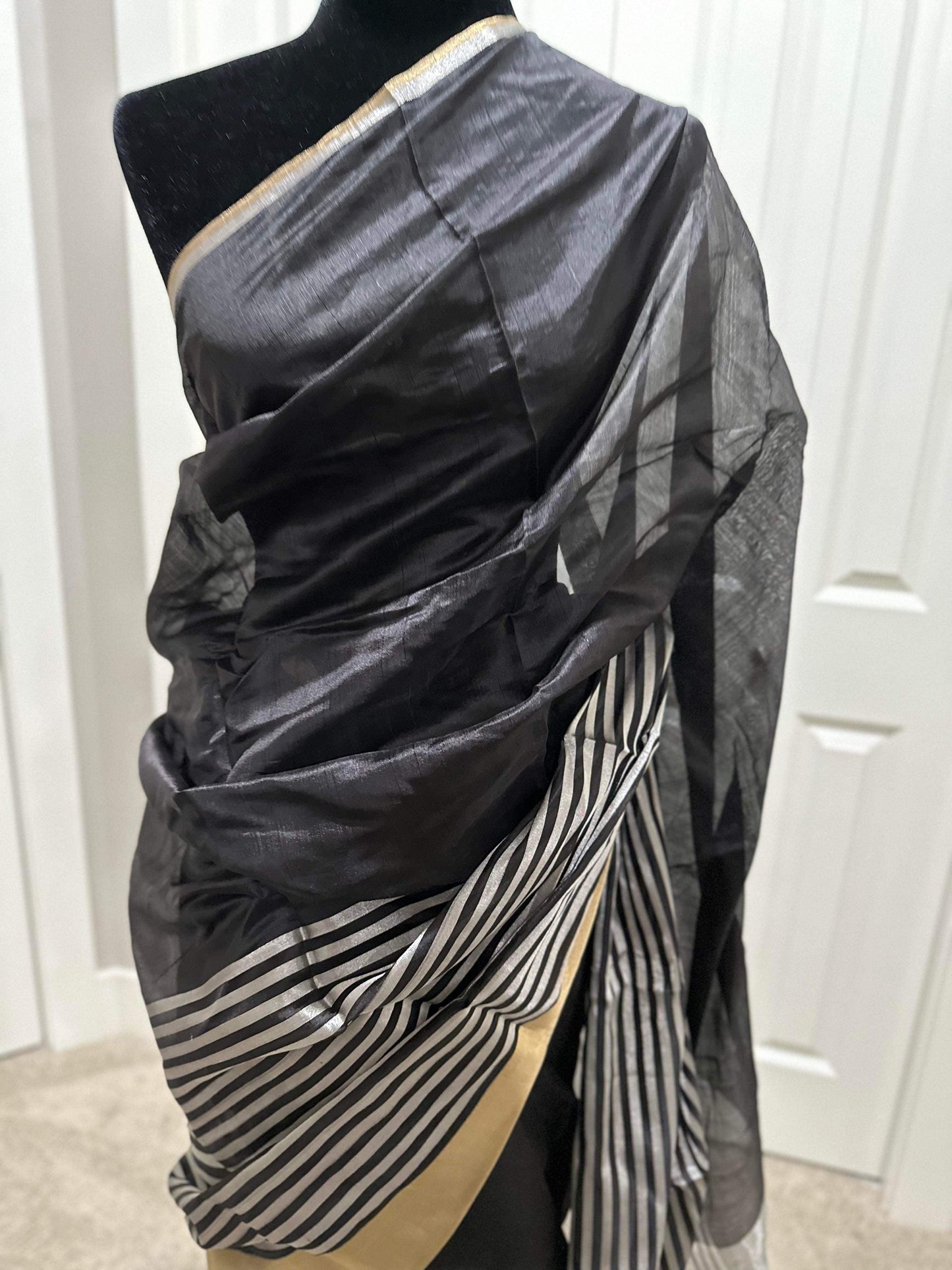 Pure Handwoven Chanderi Silk Saree with Silk Mark - Made to order