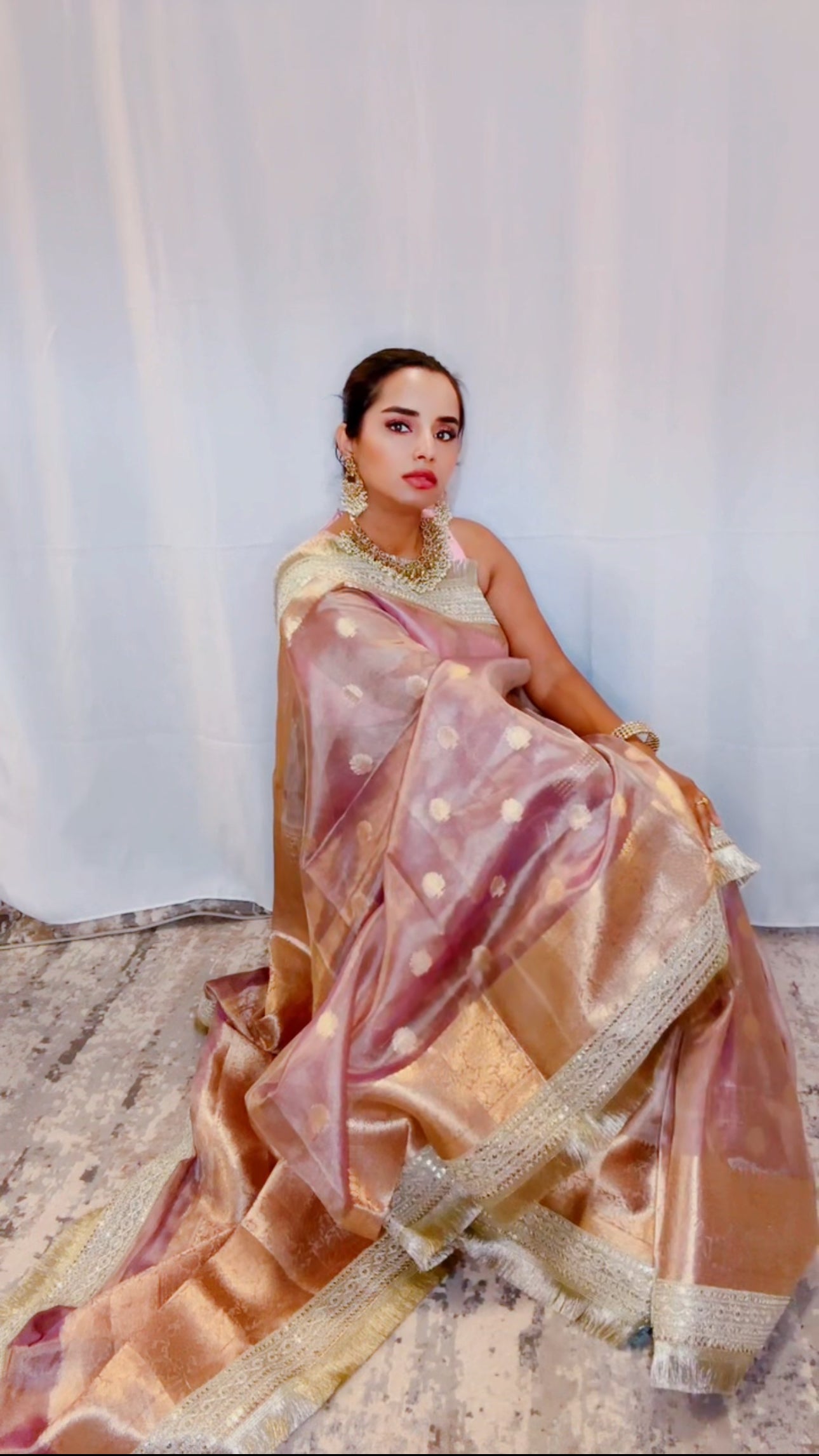 Banarasi Tissue Silk Saree with Gotta Patti