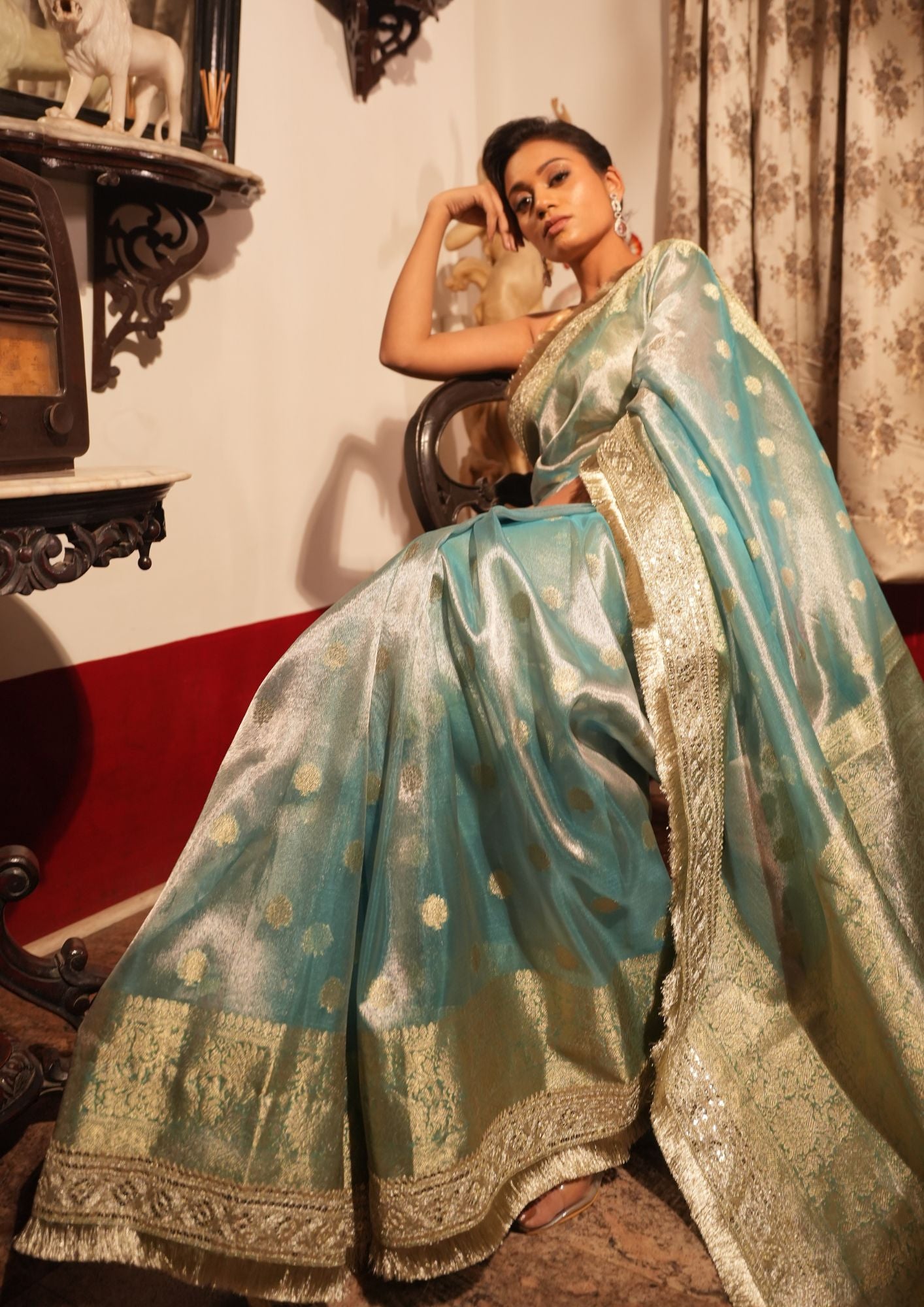 Banarasi Tissue Silk Saree with Gotta Patti