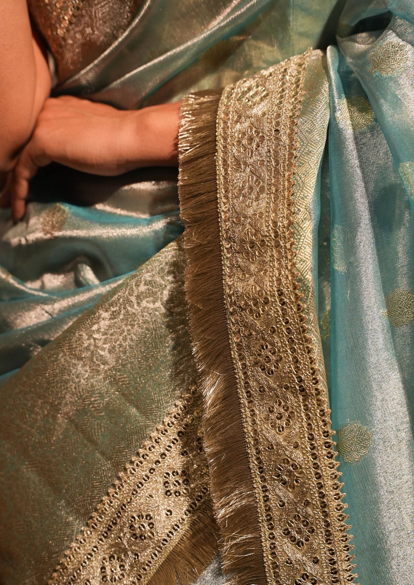 Banarasi Tissue Silk Saree with Gotta Patti