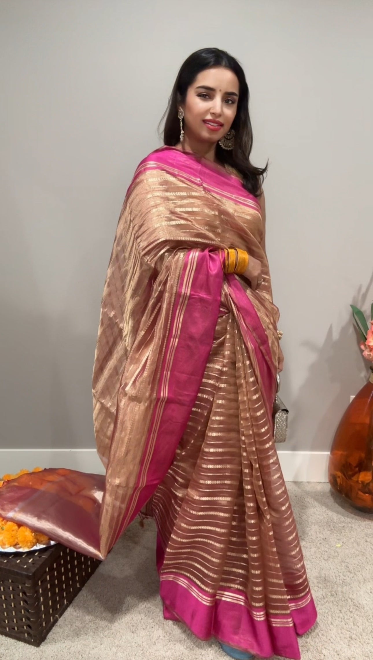 Kora by Tissue Silk Saree with Katan Silk Border
