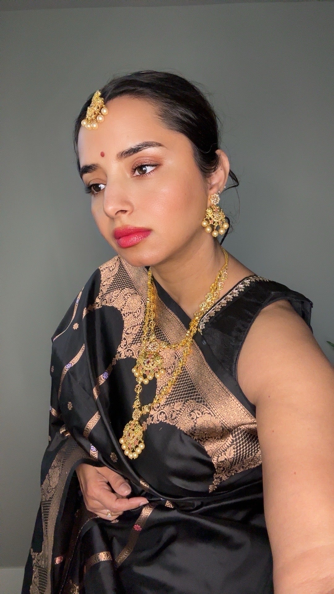 Meera exclusive Temple Jewelry Double necklace