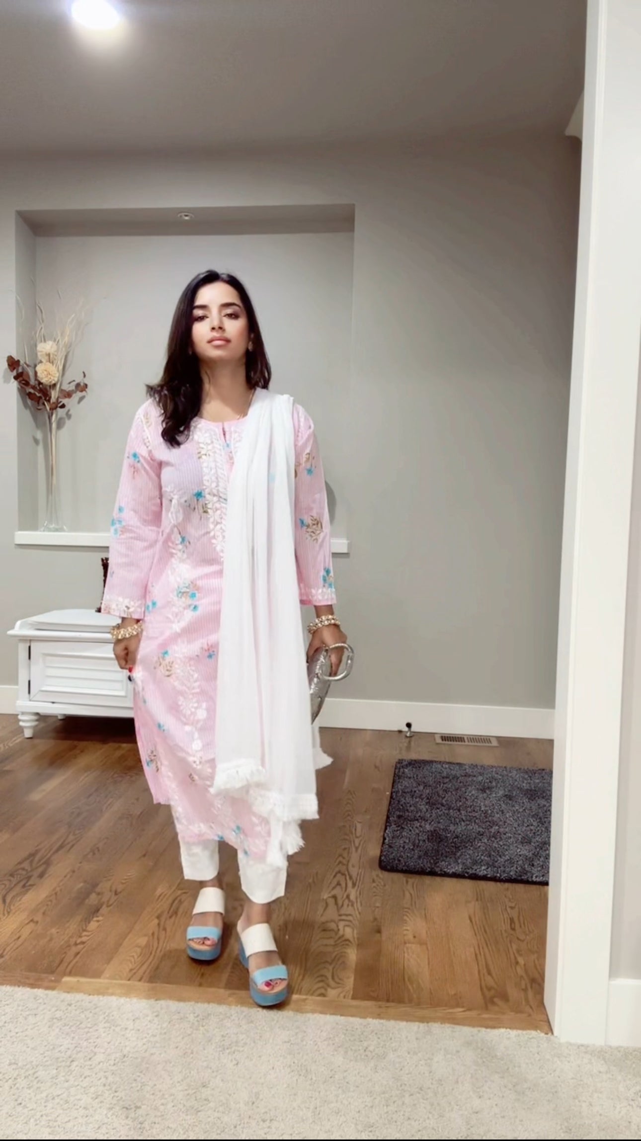 Pure Mul Cotton Salwar Suit with Hand Chikankari work