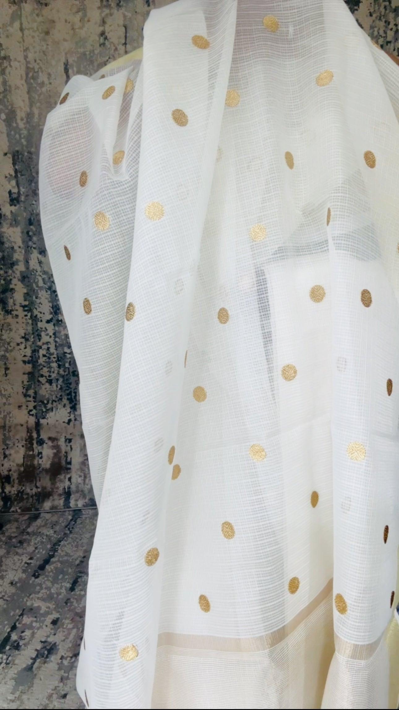 Banarasi Kota Check Embroidered Saree