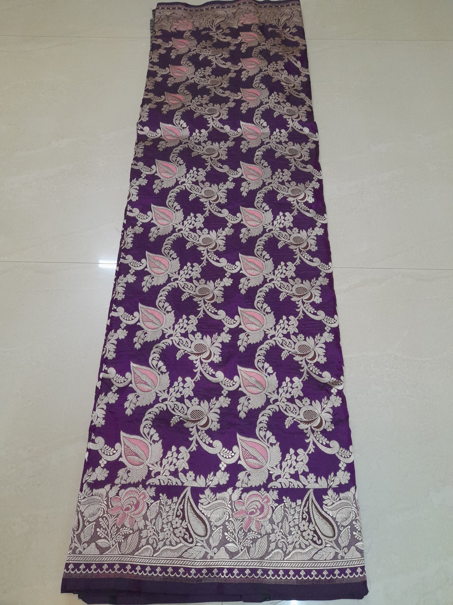 Pure Katan Handwoven Banarasi Saree with Silk Mark - Jaal - Made to order