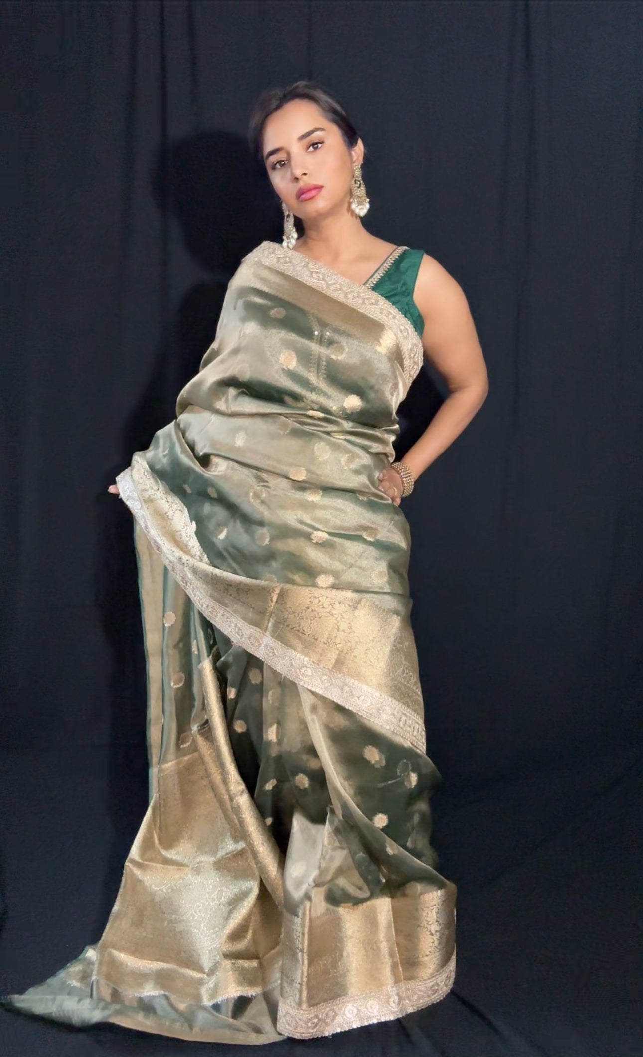 Banarasi Tissue Silk Saree with Gotta Patti