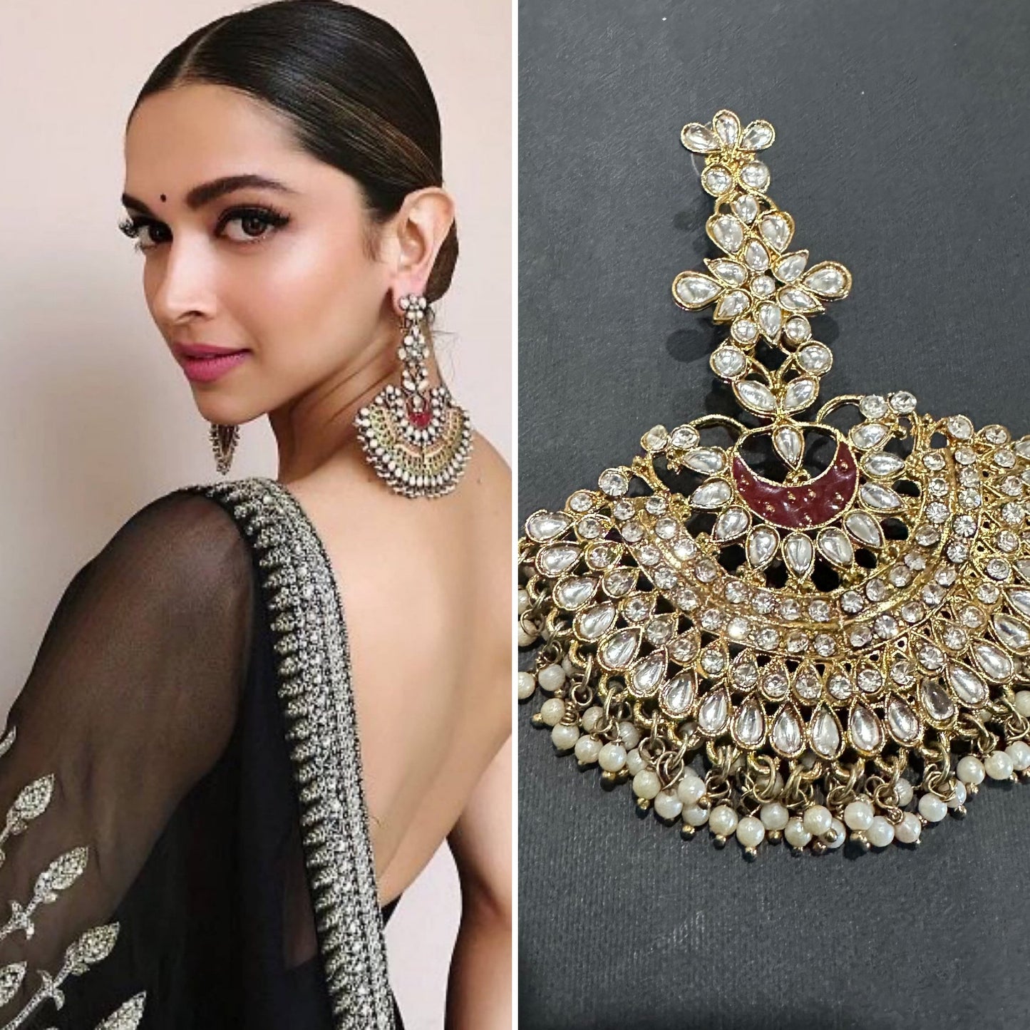 Deepika Padukone Meenakari Earrings