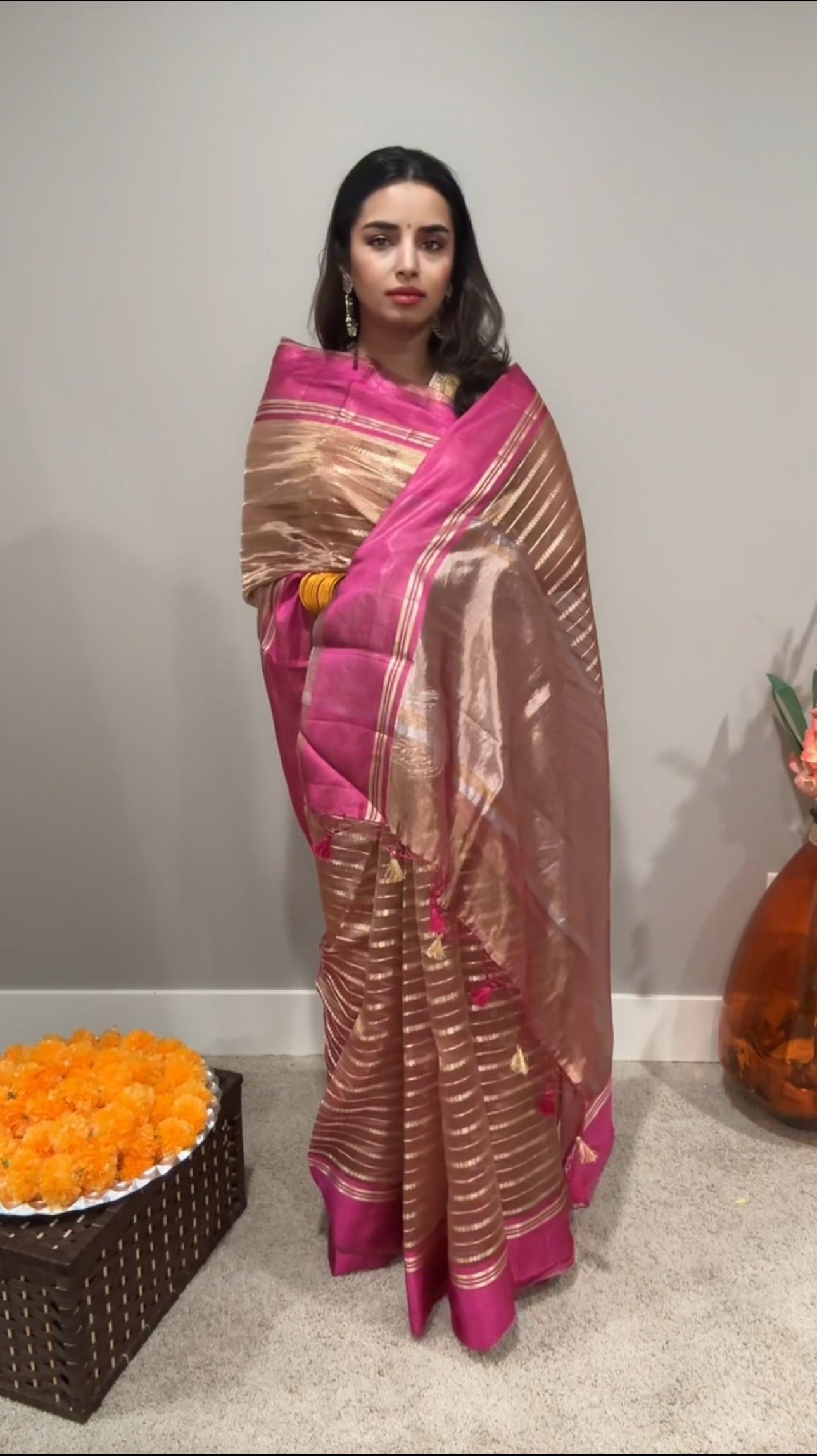 Kora by Tissue Silk Saree with Katan Silk Border