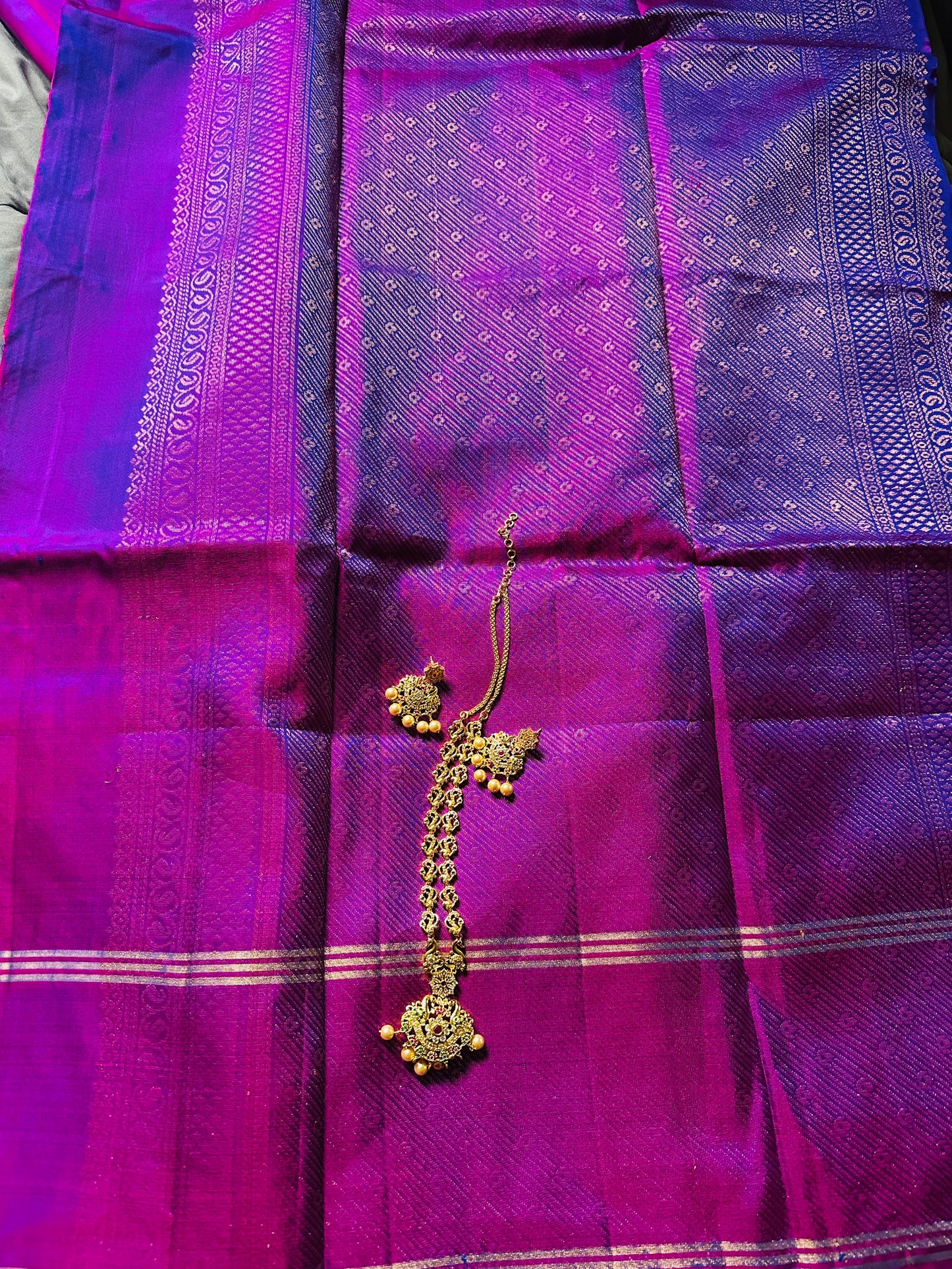 Mayura Chakra – Handwoven Kanchipuram Pure Silk Saree with Silk Mark & Triple Zari Border