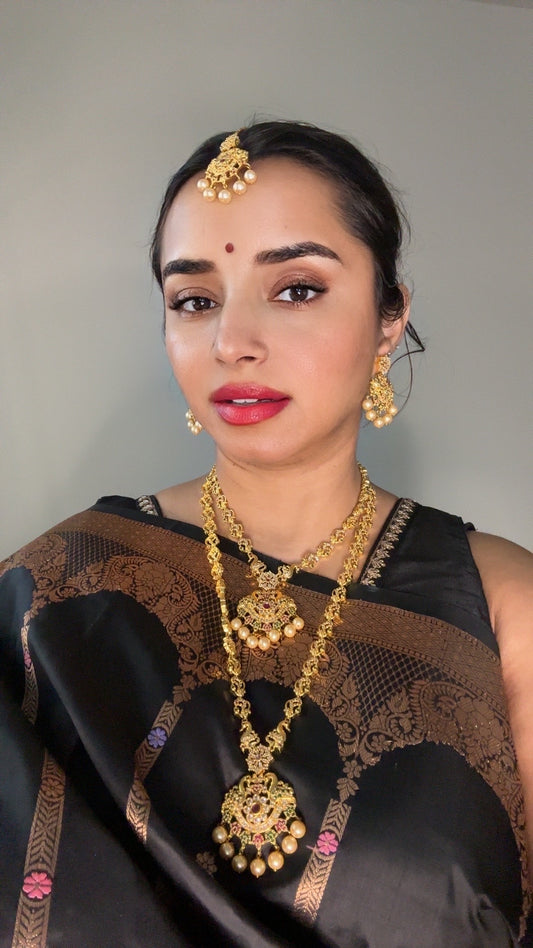 Meera exclusive Temple Jewelry Double necklace