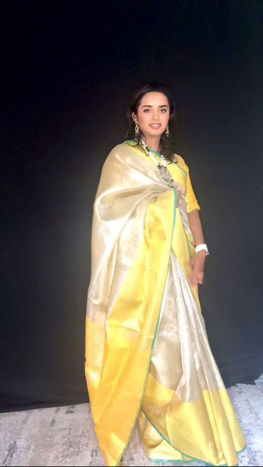 Banarasi Tissue Silk Saree - Rani Mukherjee Inspired with Stitched  Blouse
