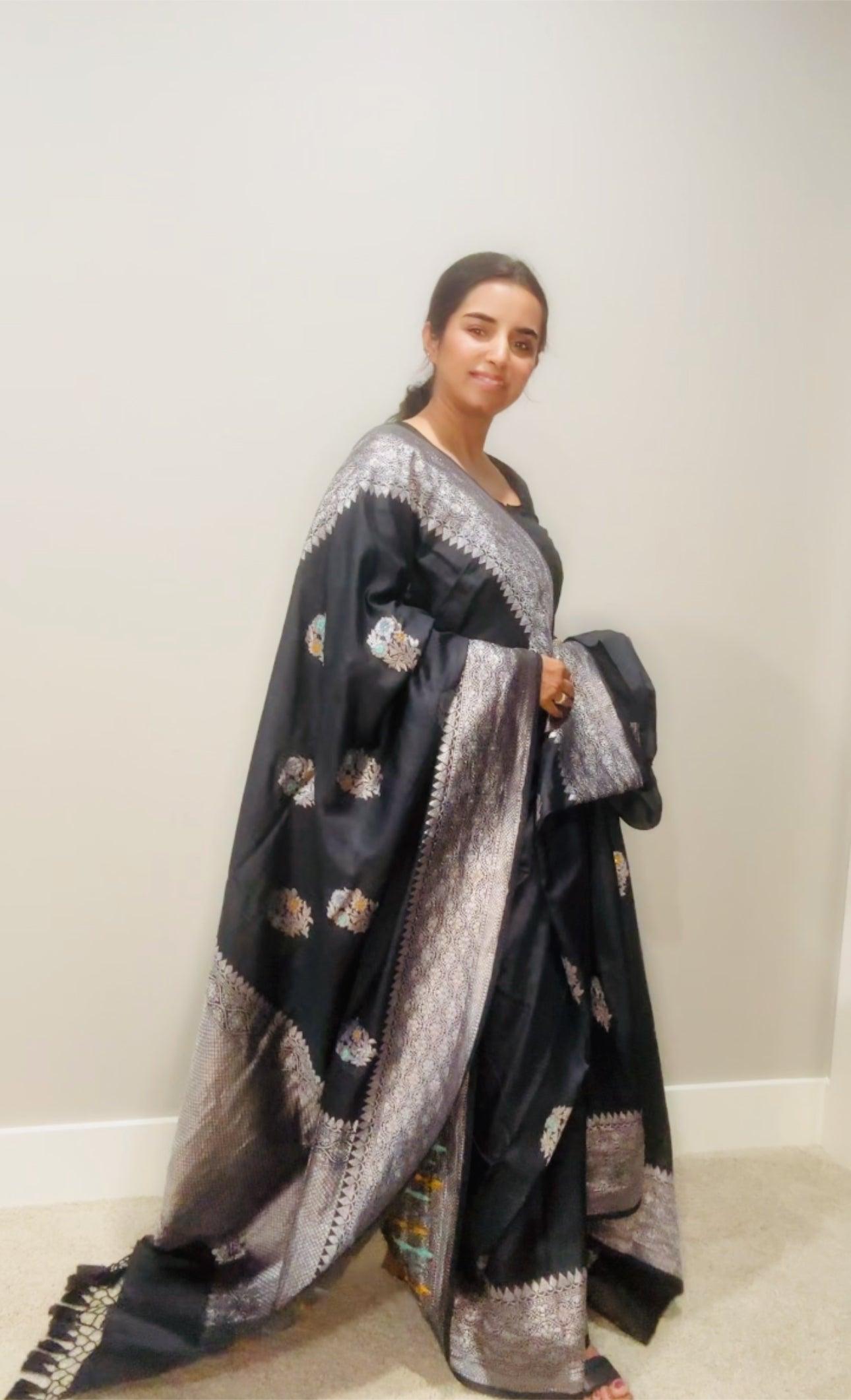 Tussar Georgette Banarasi saree handwoven