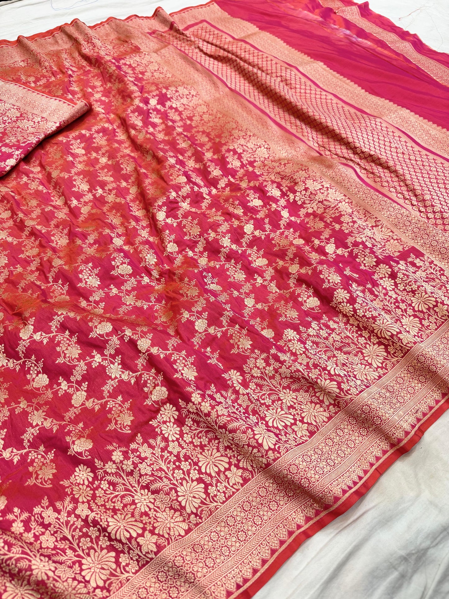 Katan Silk Banarasi Saree with Beautiful skirt Border