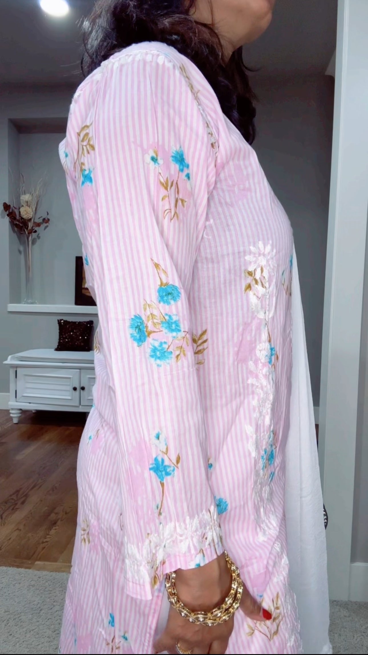 Pure Mul Cotton Salwar Suit with Hand Chikankari work