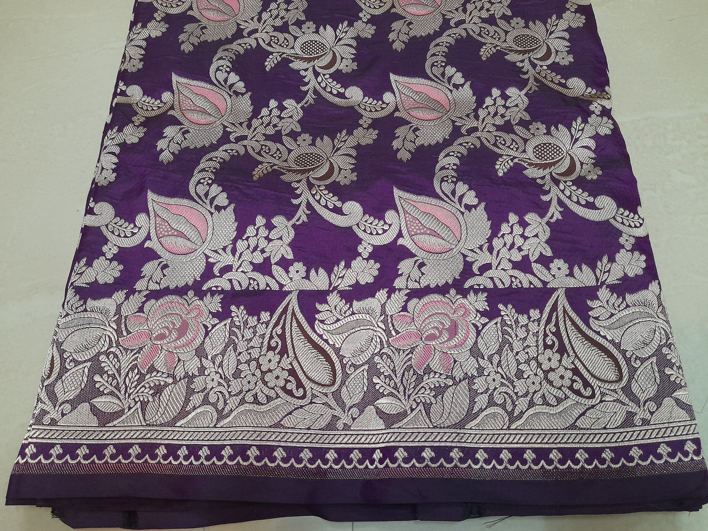 Pure Katan Handwoven Banarasi Saree with Silk Mark - Jaal - Made to order