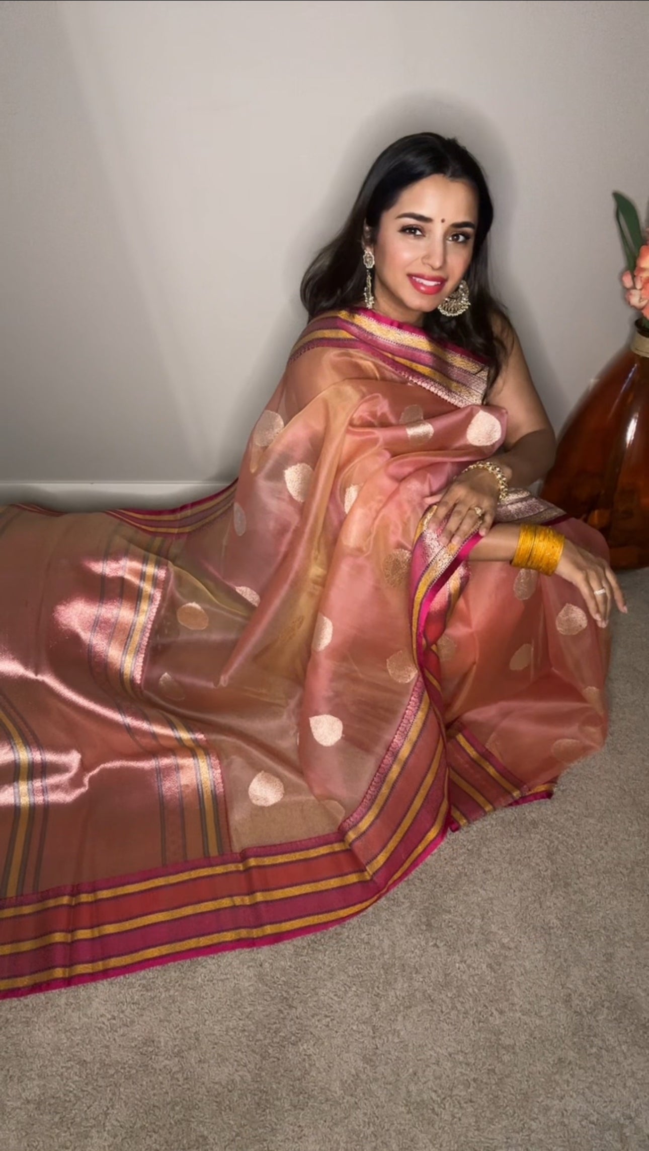 Pure Banarsi Kora by Katan handwoven kaduwa saree with Katan Silk Rangkart Border and Pallu- Gold Zari