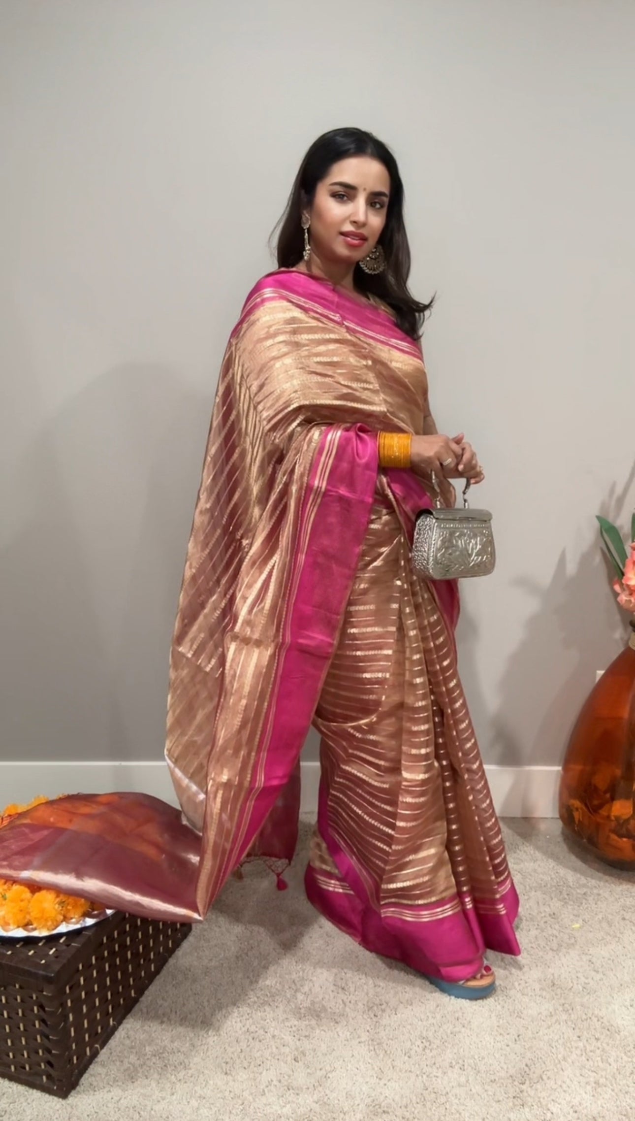 Kora by Tissue Silk Saree with Katan Silk Border
