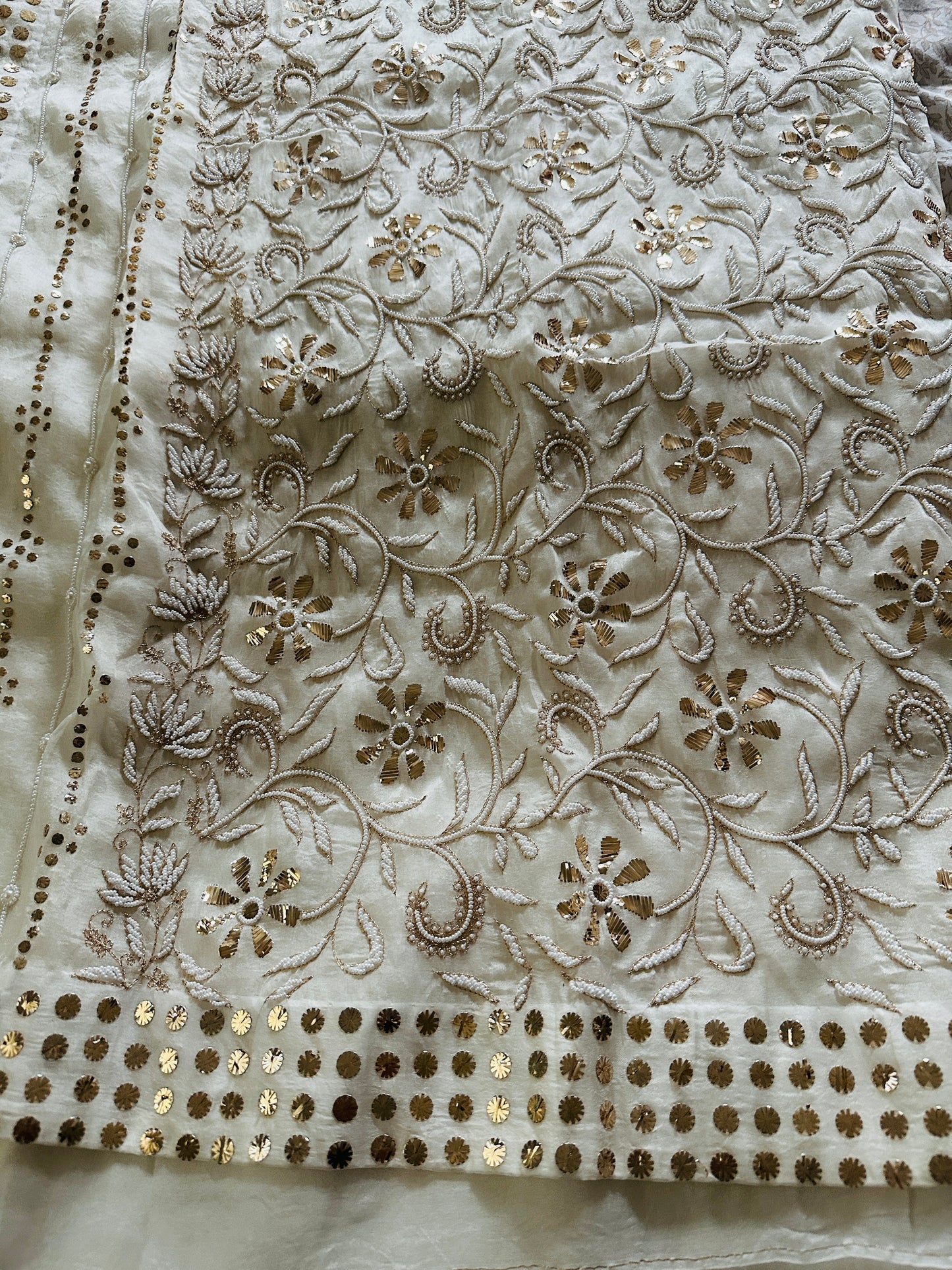 Noor - Hand Lucknowi Chikankari saree with Mukesh and Pearl work