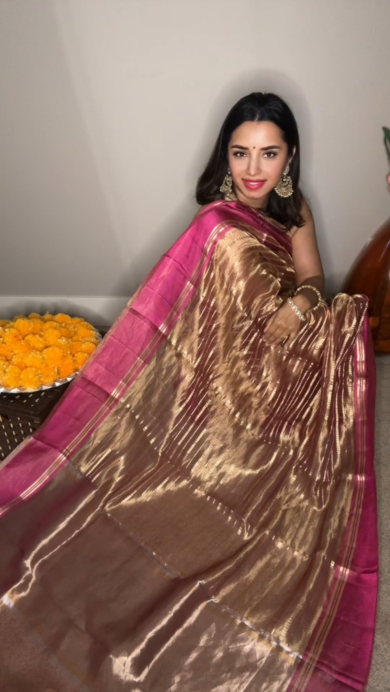 Kora by Tissue Silk Saree with Katan Silk Border
