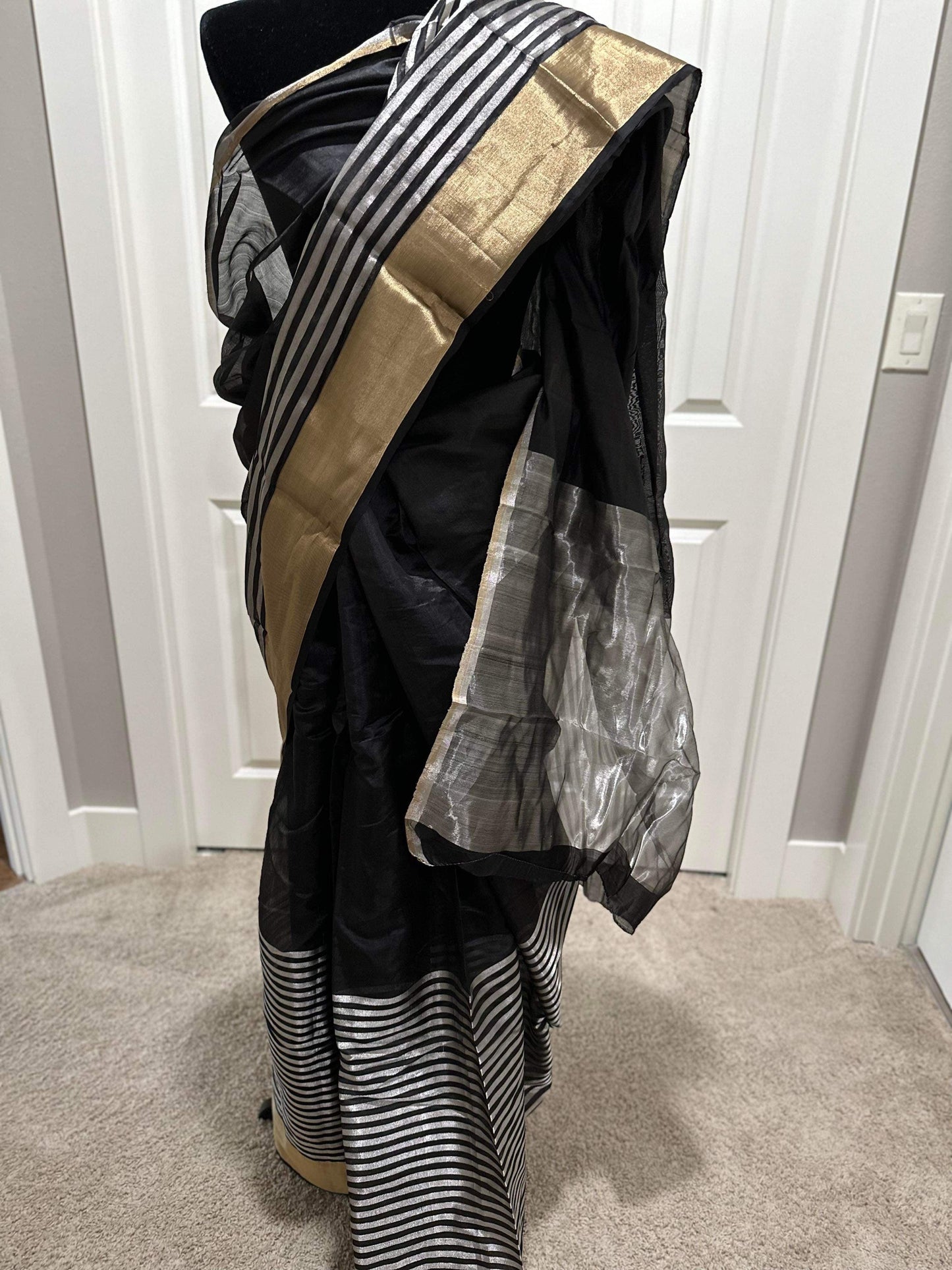 Pure Handwoven Chanderi Silk Saree with Silk Mark - Made to order