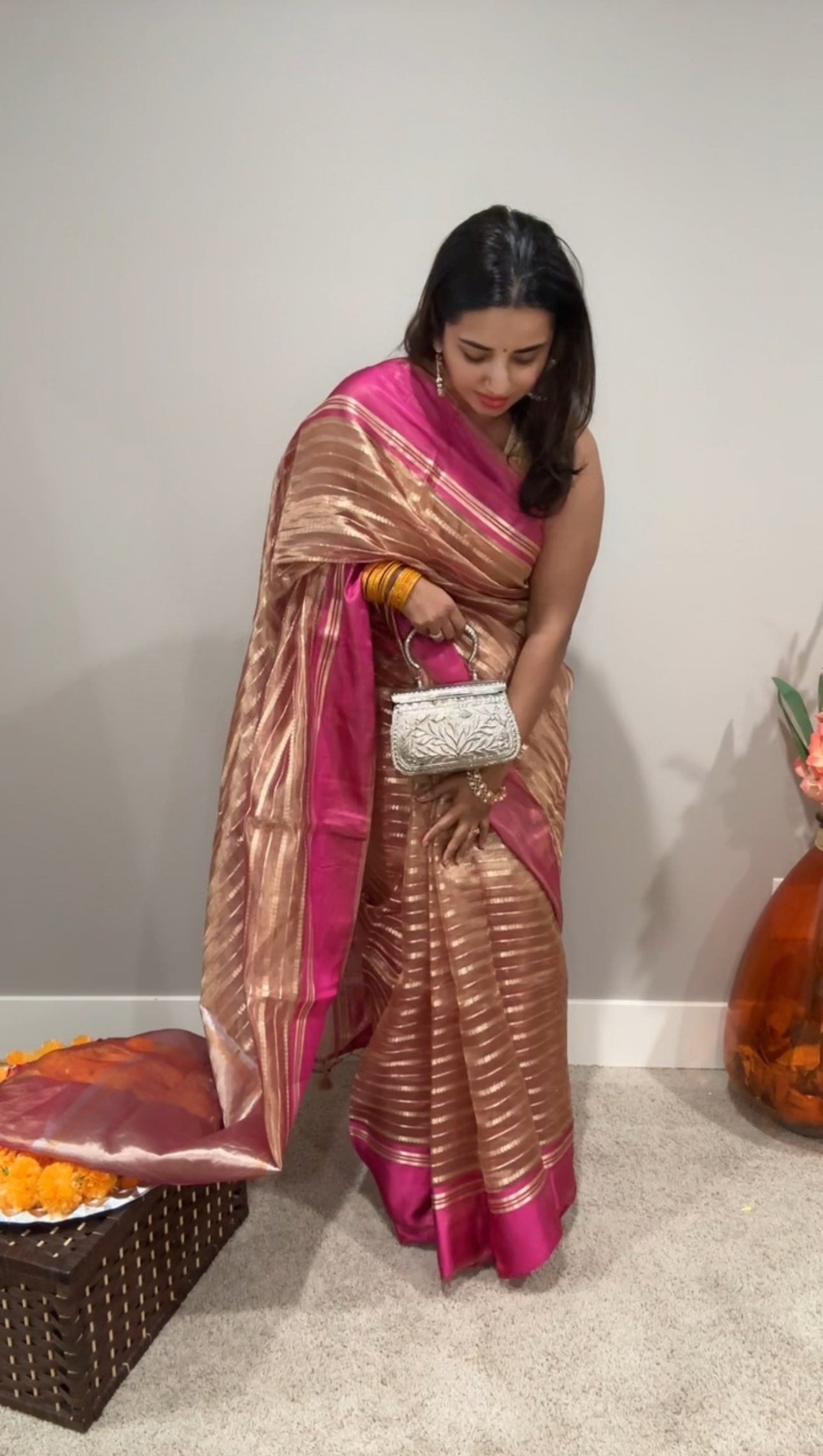 Kora by Tissue Silk Saree with Katan Silk Border