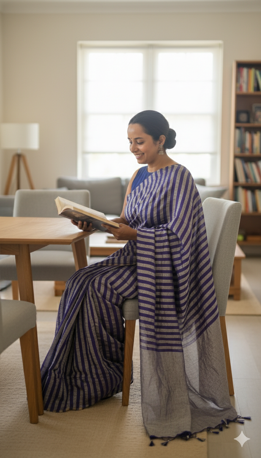 Nazm Crushed Tussar Georgette by Tissue Saree