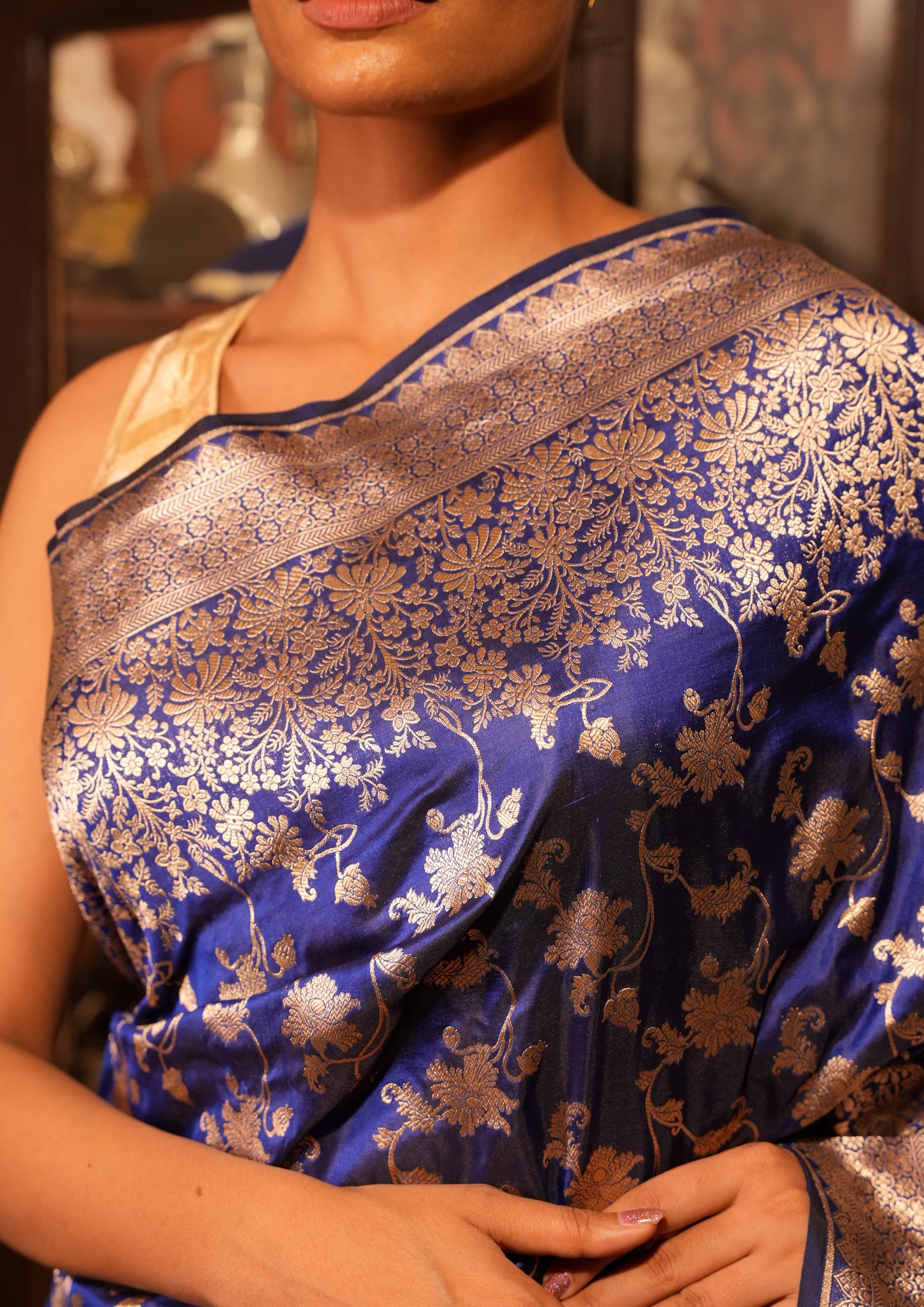 Katan Silk Banarasi Saree with Beautiful skirt Border