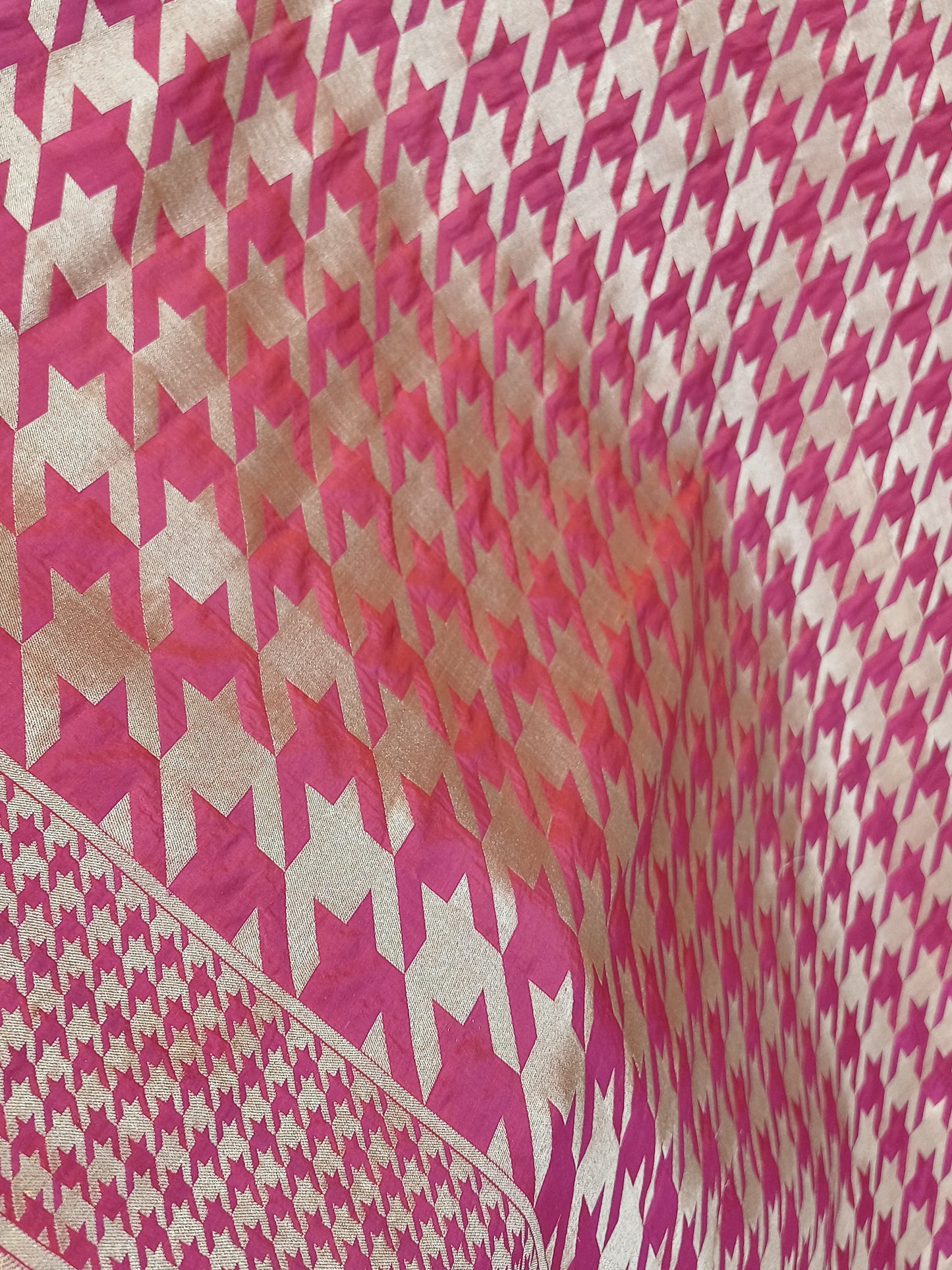 Gold Matrix Handwoven Mulberry Katan Silk Saree - Made to order