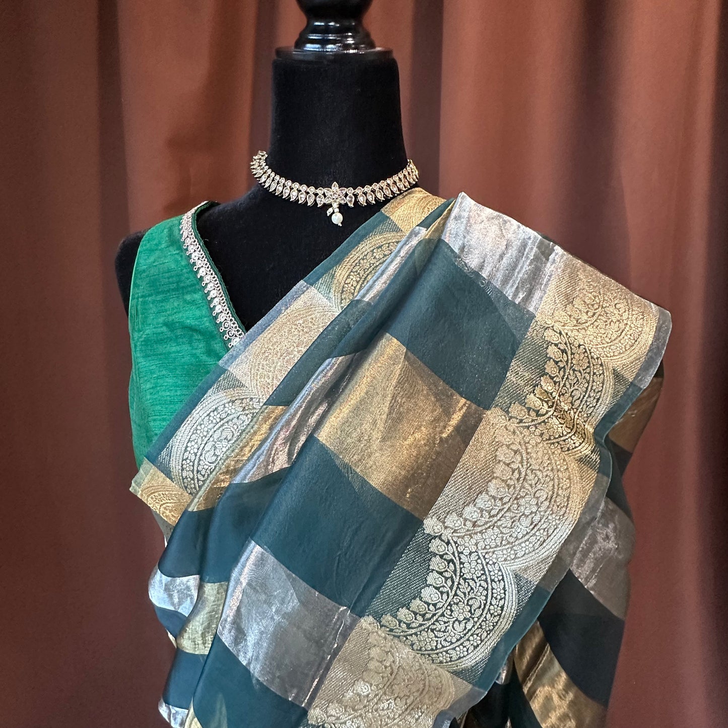 Nazakat – Kora by Tissue Banarasi Silk Saree with Gold & Silver Zari