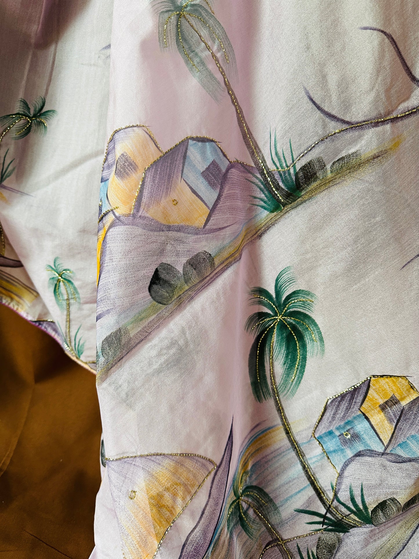 Hand-Painted Kora Organza Banarasi Saree with Hand-Cut Dana Work