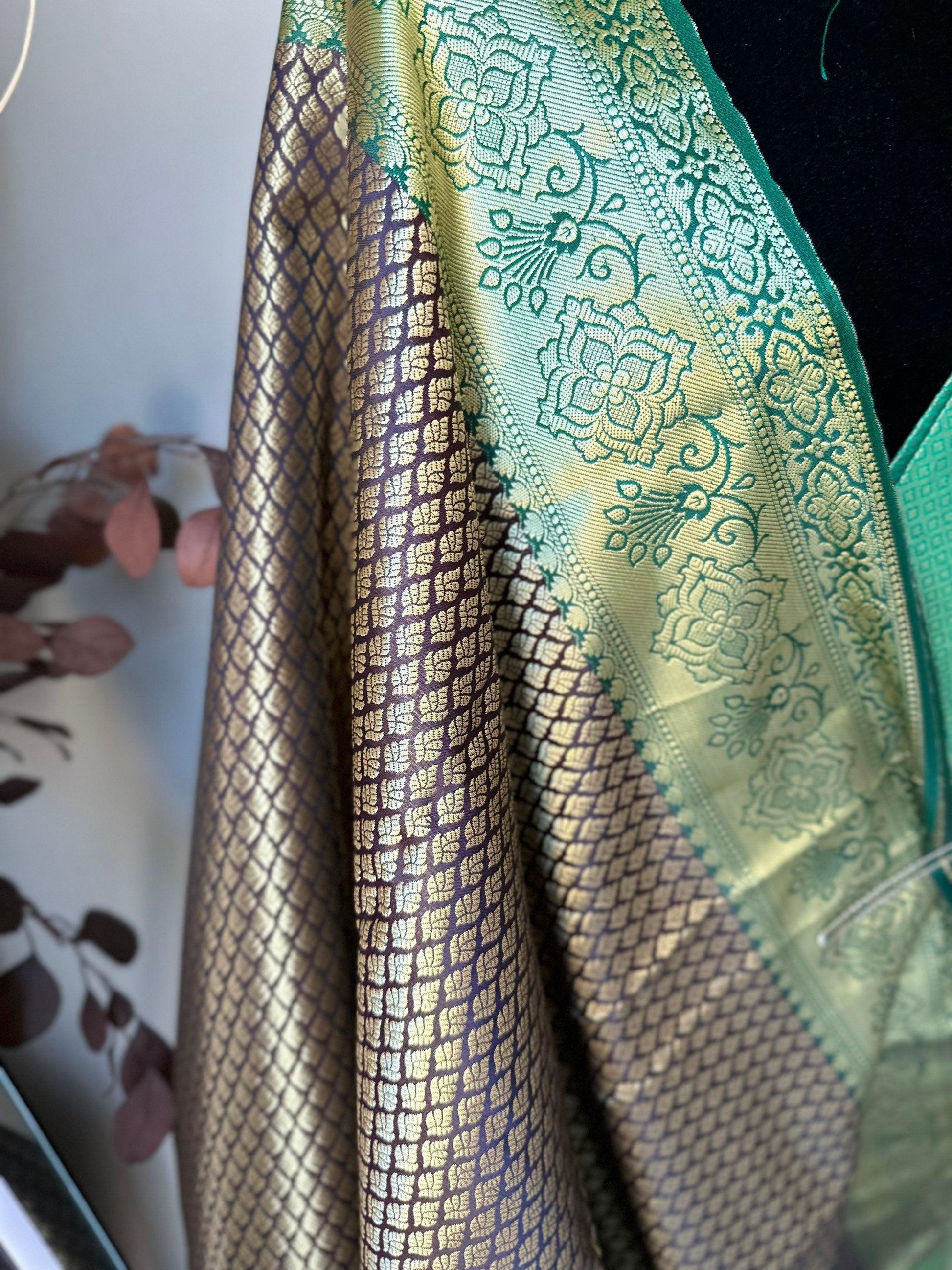 Kanchipuram Saree with Heavy Zari motifs Saree - By The Chic Tale
