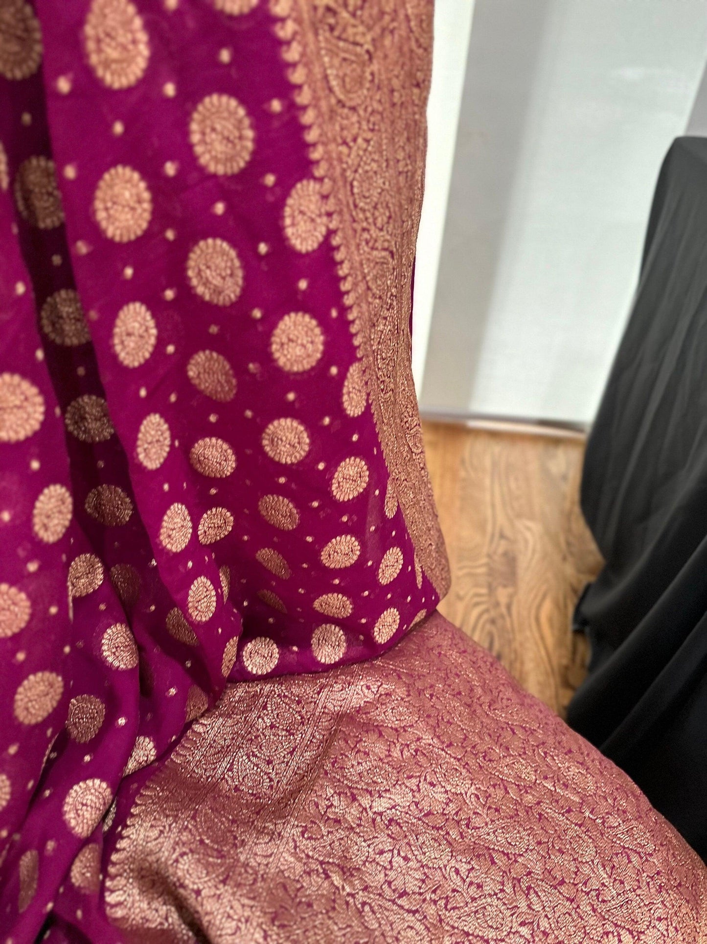 Banarasi Georgette Saree with Zari and Floral Digital Print