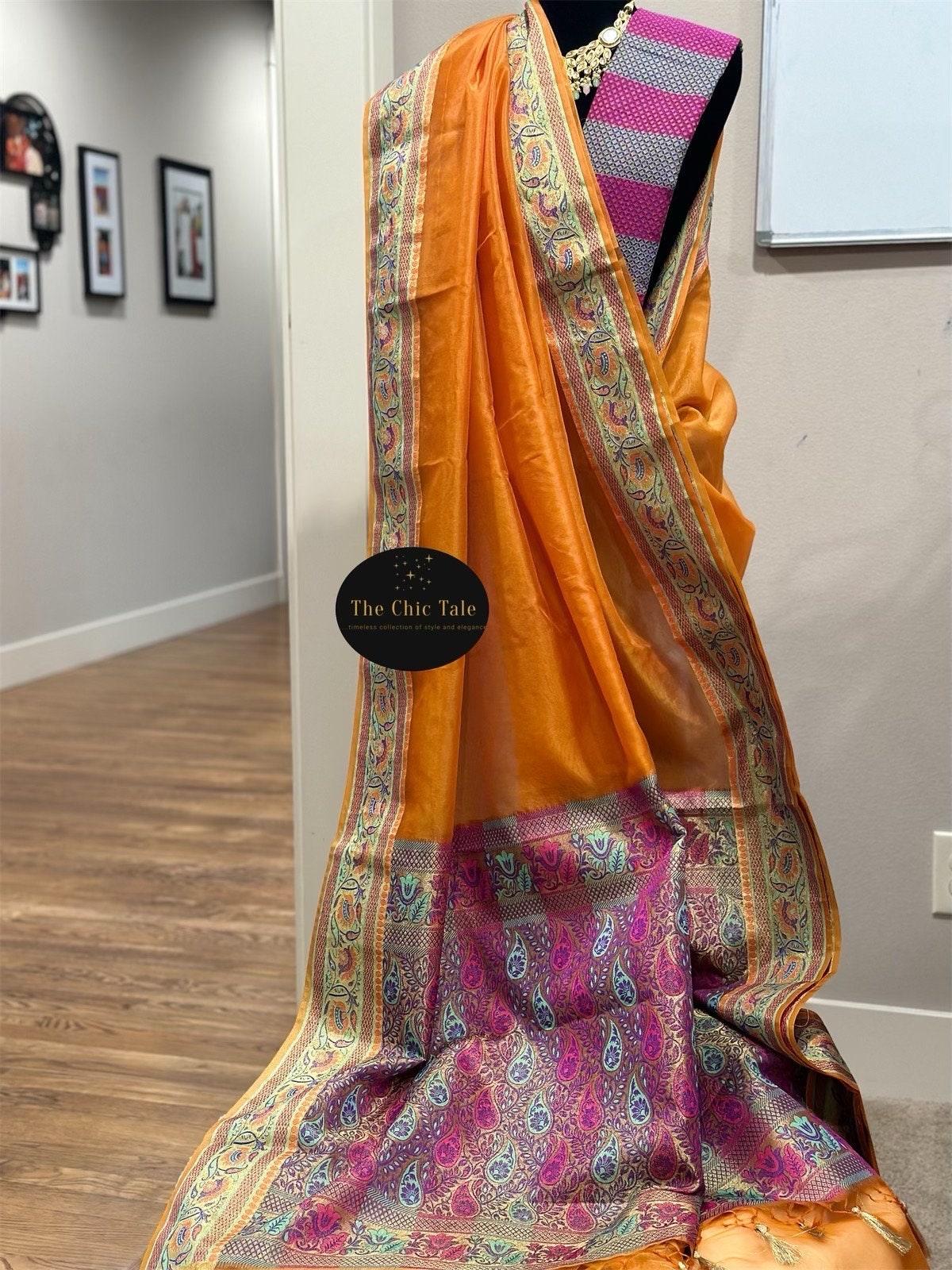 Pure Georgette Floral Rose Sequin Saree