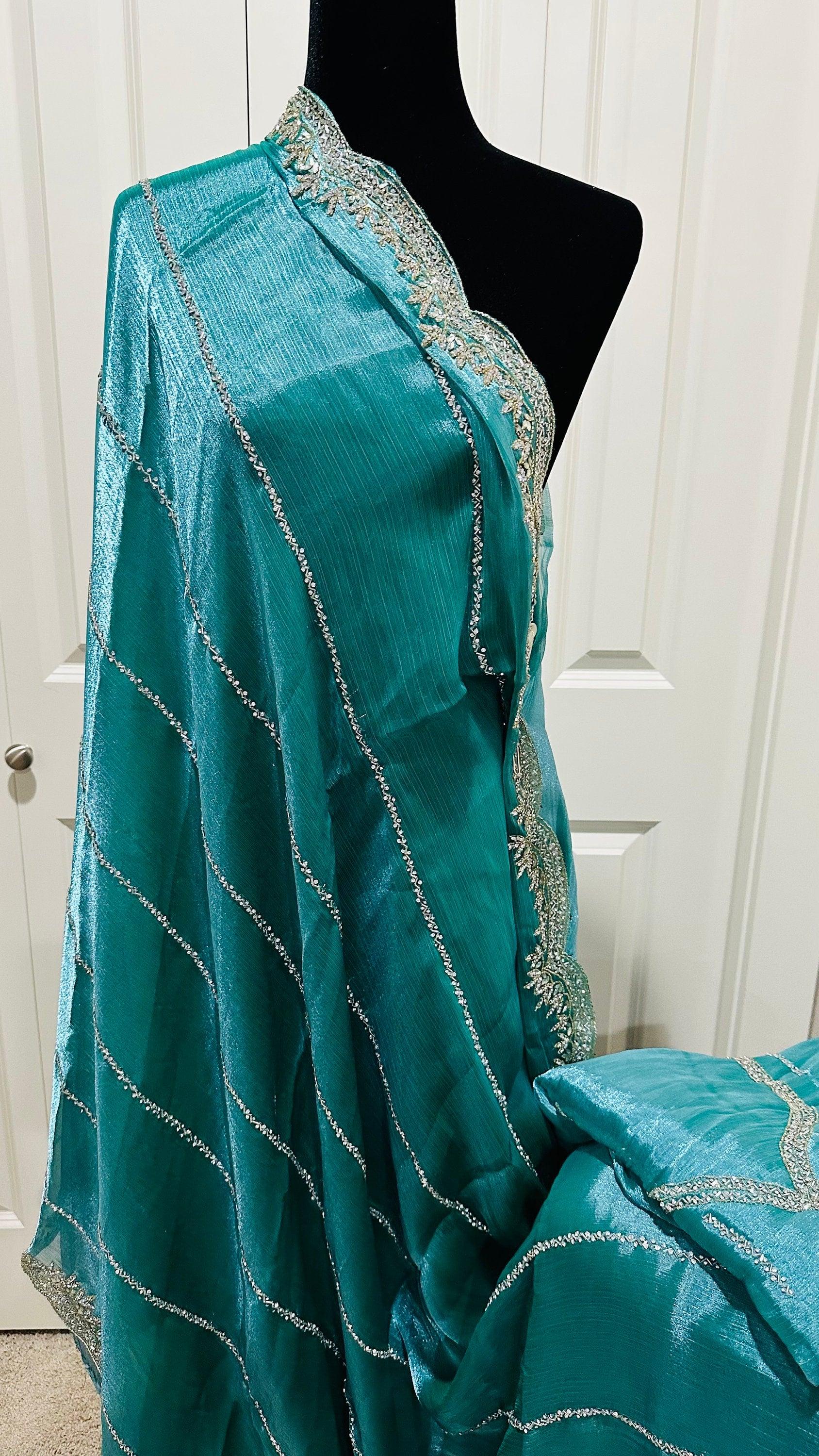 Gorgeous Handloom Pure Khaddi Georgette Bandhini Saree - Orange / Pink