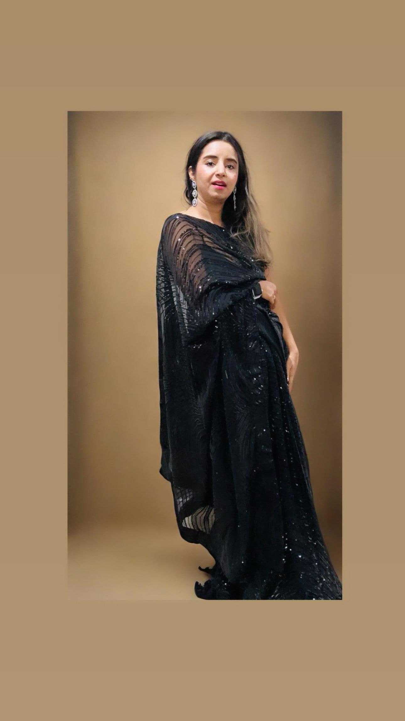 Pure Crepe Banarasi Silk Saree with Silk Mark-Koniya design in Antique/Neema Zari | Indian Women Apparel - Sarees by The Chic Tale