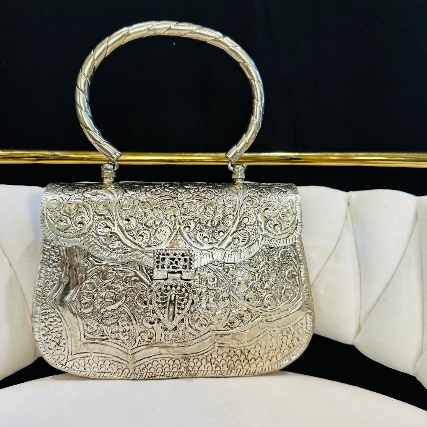 Sabrina Handmade Metallic Clutch