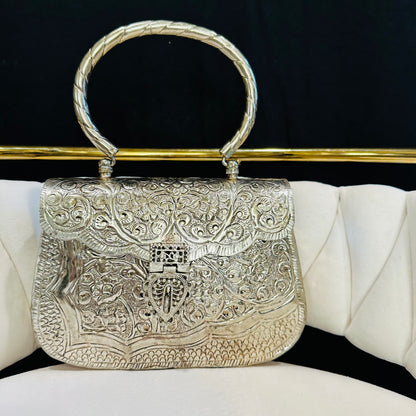 Sabrina Handmade Metallic Clutch