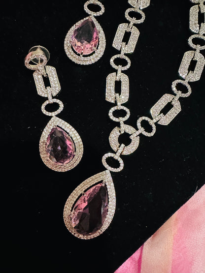 Blush Royale Statement Set — Anti-Tarnish, Premium Shine, Teardrop Elegance