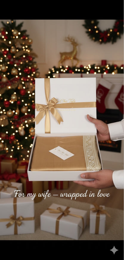 The Golden Hour Saree - Banarasi  Pure Tissue Silk  Handwoven  Saree with blouse fabric - Ivory