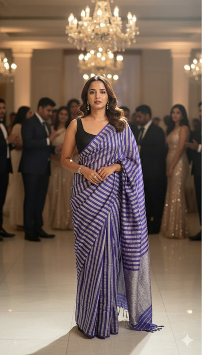 Nazm Crushed Tussar Georgette by Tissue Saree