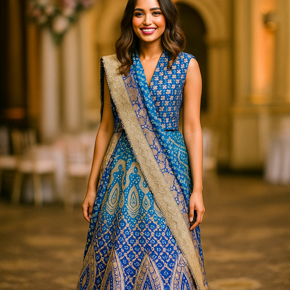 Banarasi Banadhini Georgette Lehanga - Made to order
