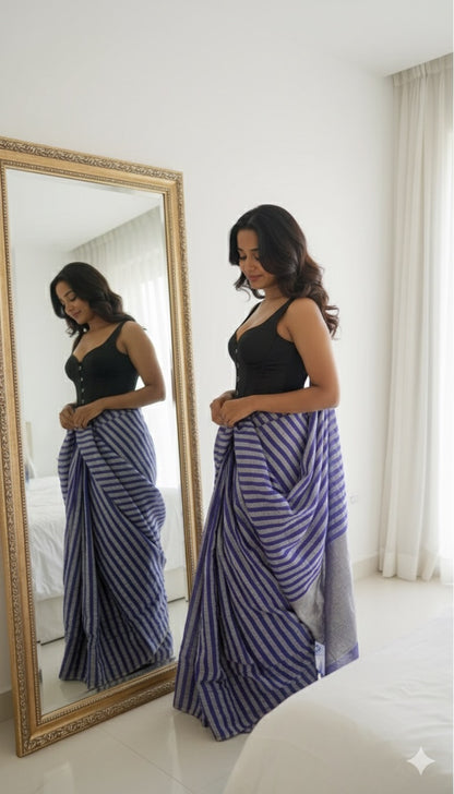 Nazm Crushed Tussar Georgette by Tissue Saree