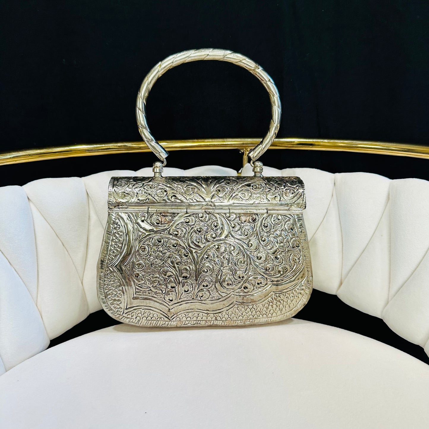 Sabrina Handmade Metallic Clutch