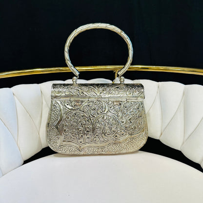 Sabrina Handmade Metallic Clutch